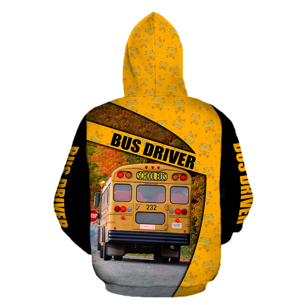 Blue Bird Bus Driver 3D Hoodie JJ200401-Apparel-MP-Hoodie-S-Vibe Cosy™