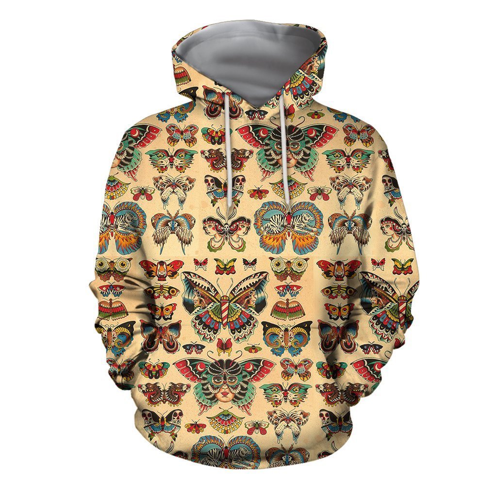 3D All Over Print Art Butterflies Hoodie - Amaze Style™-Apparel