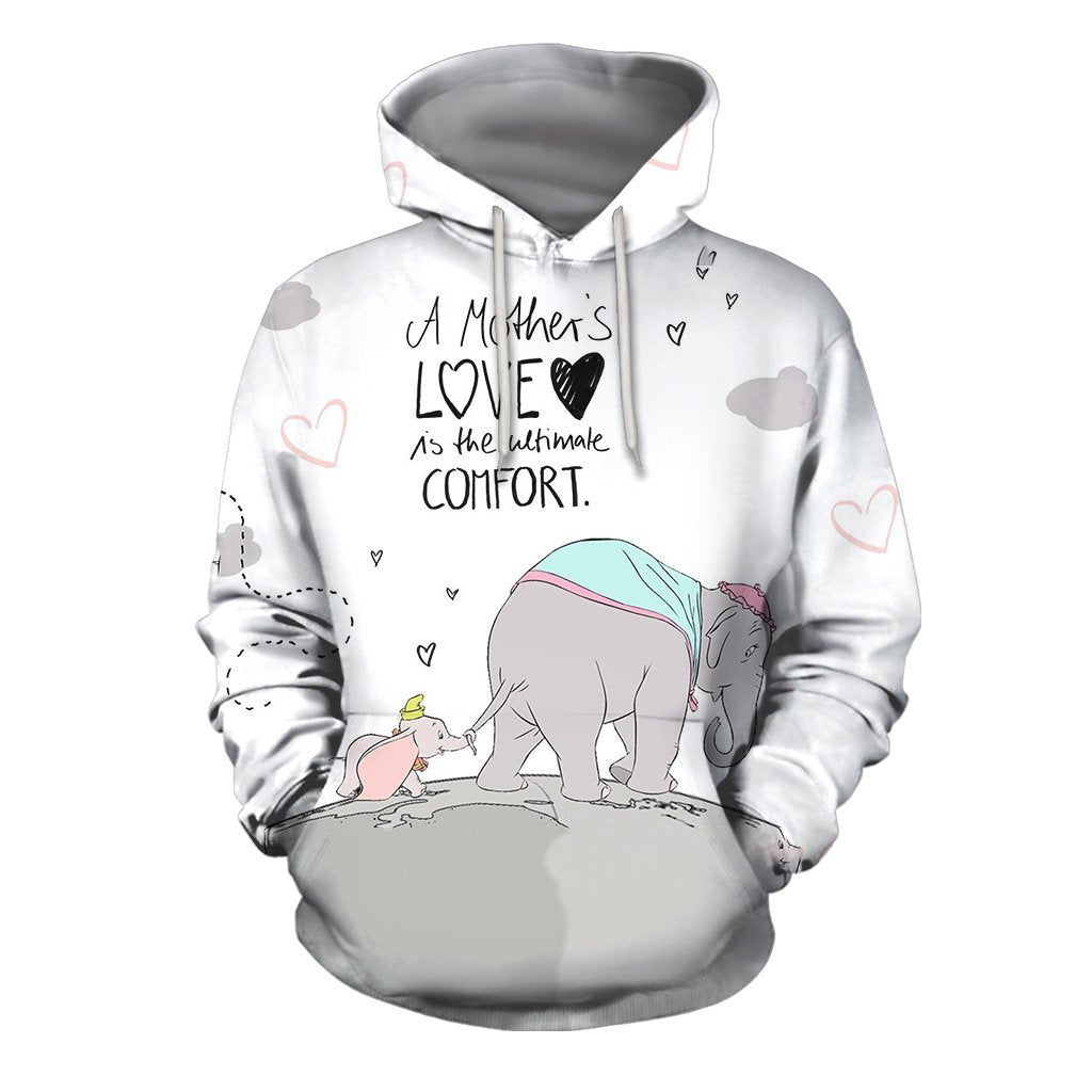 3D All Over Print Love Mother Elephant Hoodie - Amaze Style™-Apparel