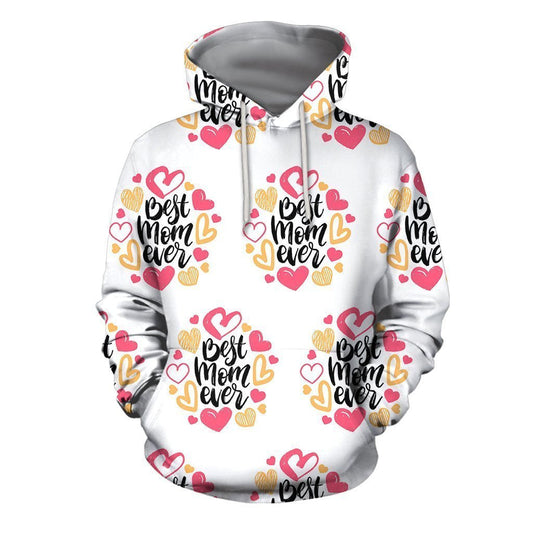 3D All Over Best I Love Mom Hoodie - Amaze Style™-Apparel