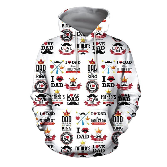 3D All Over I Love Dad Hoodie - Amaze Style™-Apparel