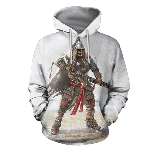 3D All Over Print Mongolian Warrior Hoodie - Amaze Style™-Apparel