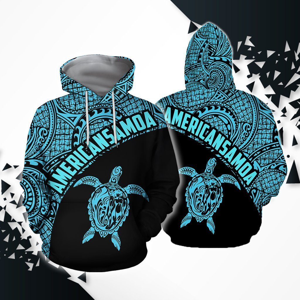 American Samoa Polynesian Hoodie - Blue PL - Amaze Style™-Apparel