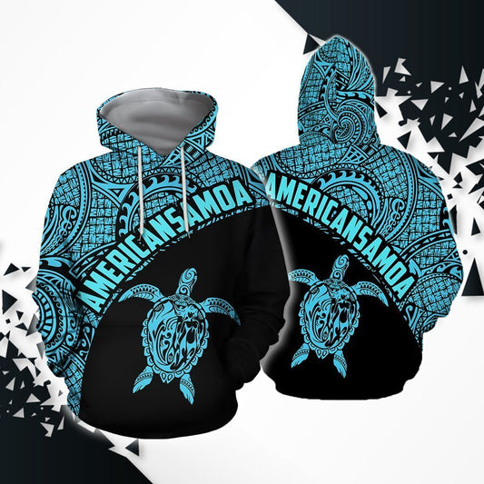 American Samoa Polynesian Hoodie - Blue PL - Amaze Style™-Apparel