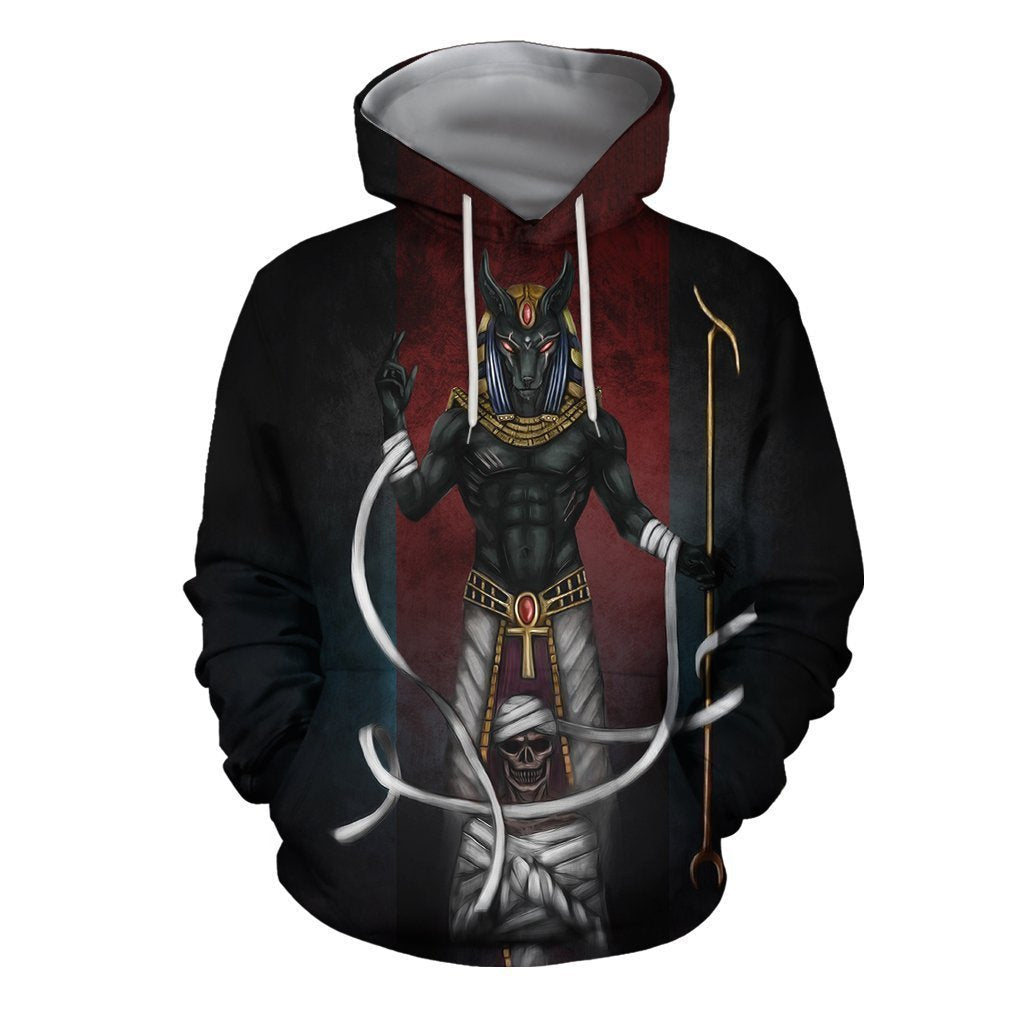 3D All Over Print Egyptian Goddesses Anubis Hoodie - Amaze Style™-Apparel