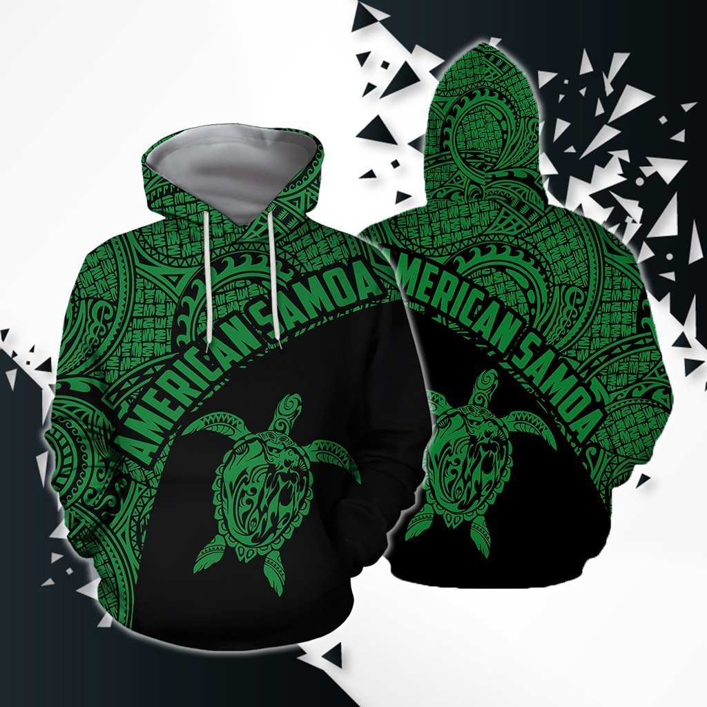 American Samoa Polynesian Hoodie - GREEN PL - Amaze Style™-Apparel
