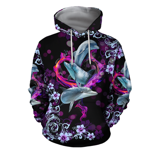 All Over Printed Dolphin Hoodie JJW01092002-MEI