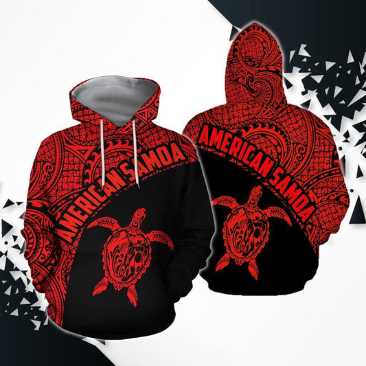 American Samoa Polynesian Hoodie - Red PL - Amaze Style™-Apparel
