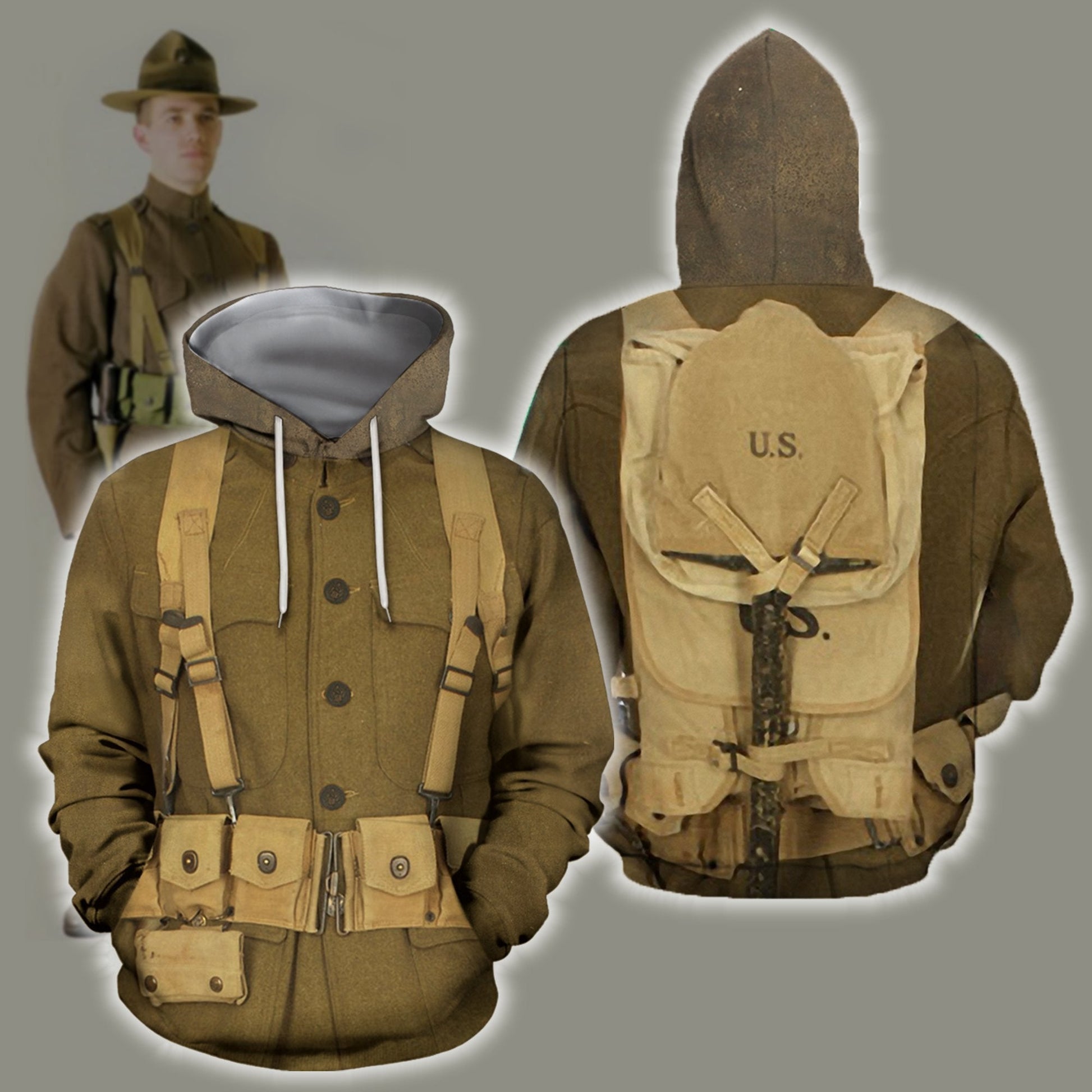 3D All Over Printed U.S. WWI Soldier Shirts - Amaze Style™-Apparel