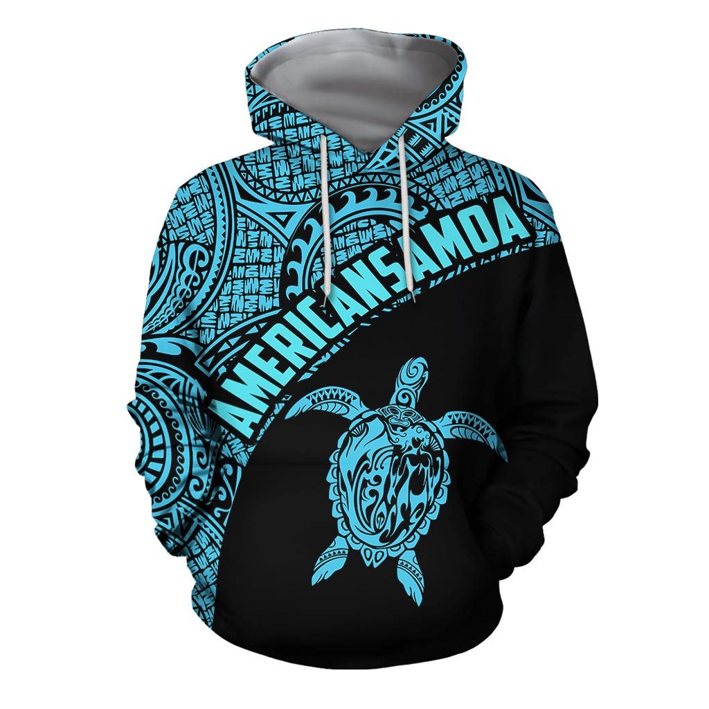 American Samoa Polynesian Hoodie - Blue PL - Amaze Style™-Apparel