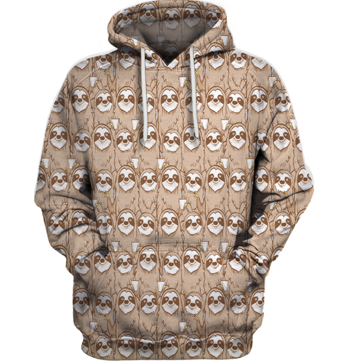 3D All Over Print Funny Sloth Face Shirt-Apparel-6teenth World-Hoodie-S-Vibe Cosy™