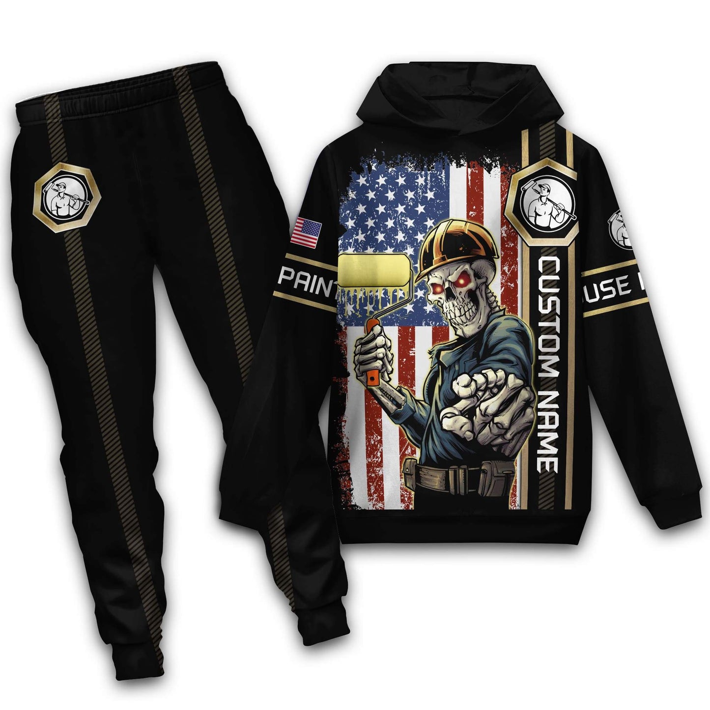 Tmarctee Customized Name House Painter 3D All Over Printed Combo Hoodie + Sweatpant HP11 DD25102103