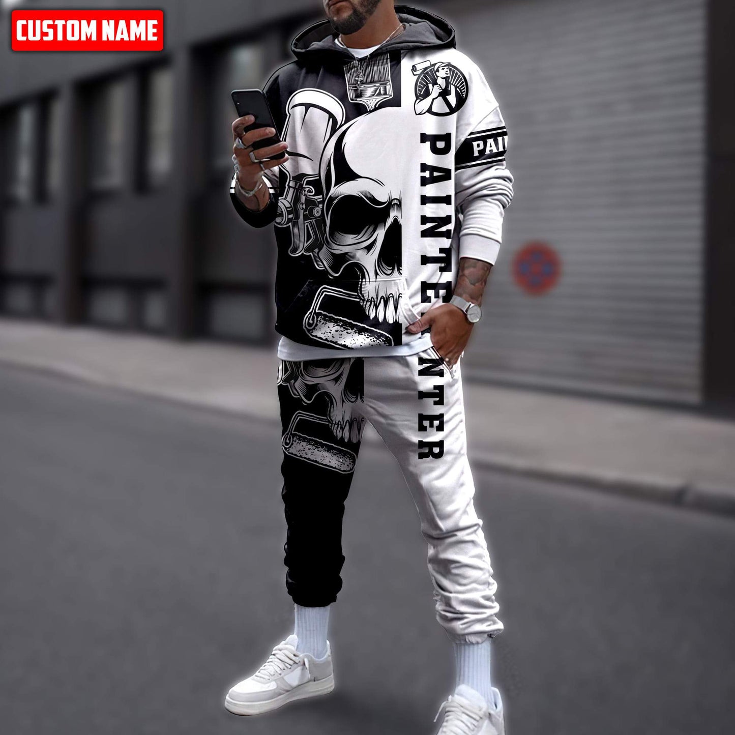 Tmarctee Customized Name House Painter 3D All Over Printed Combo Hoodie + Sweatpant HP12 MH21102107