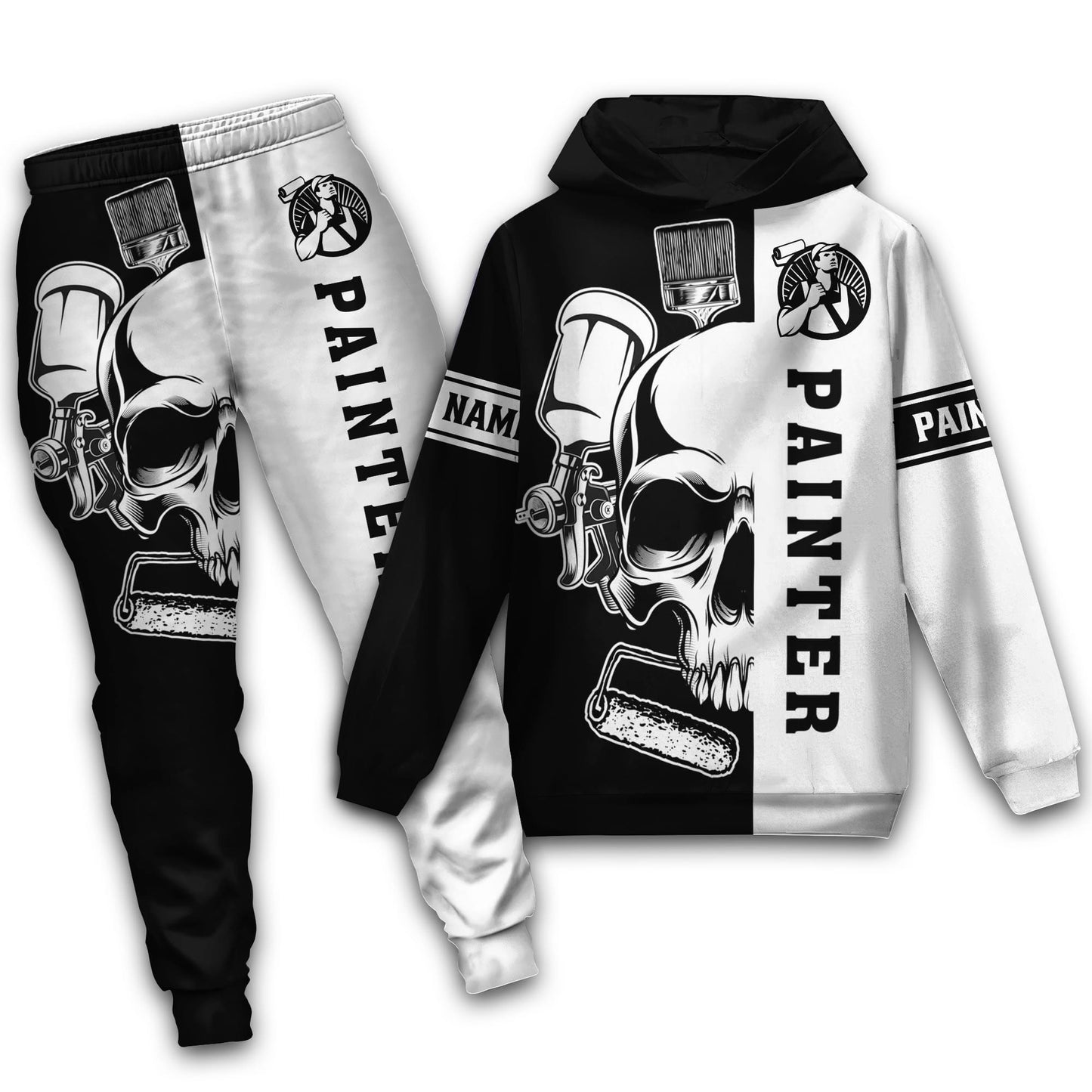 Tmarctee Customized Name House Painter 3D All Over Printed Combo Hoodie + Sweatpant HP12 MH21102107