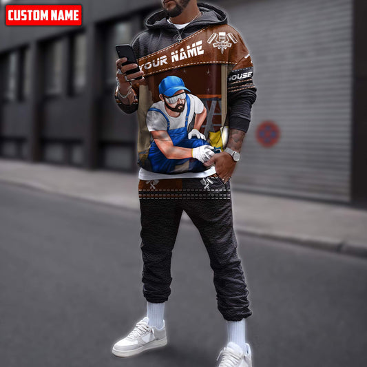 Tmarctee Customized Name House Painter 3D All Over Printed Combo Hoodie + Sweatpant HP13 MH26102102ND