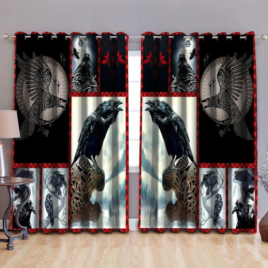 Vikings - Raven of Odin Thermal Grommet Window Curtains