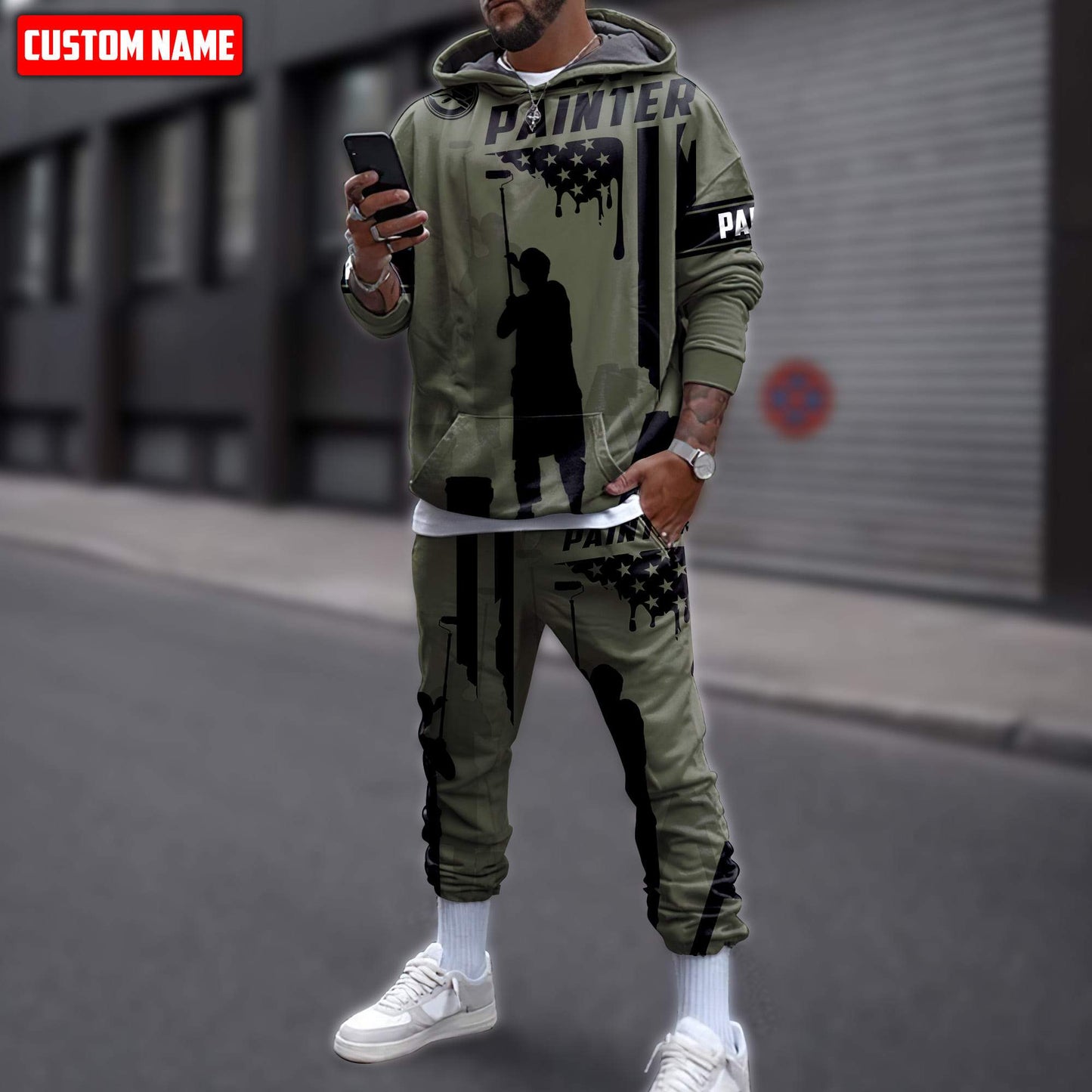 Tmarctee Customized Name House Painter 3D All Over Printed Combo Hoodie + Sweatpant HP18 NTN25102104