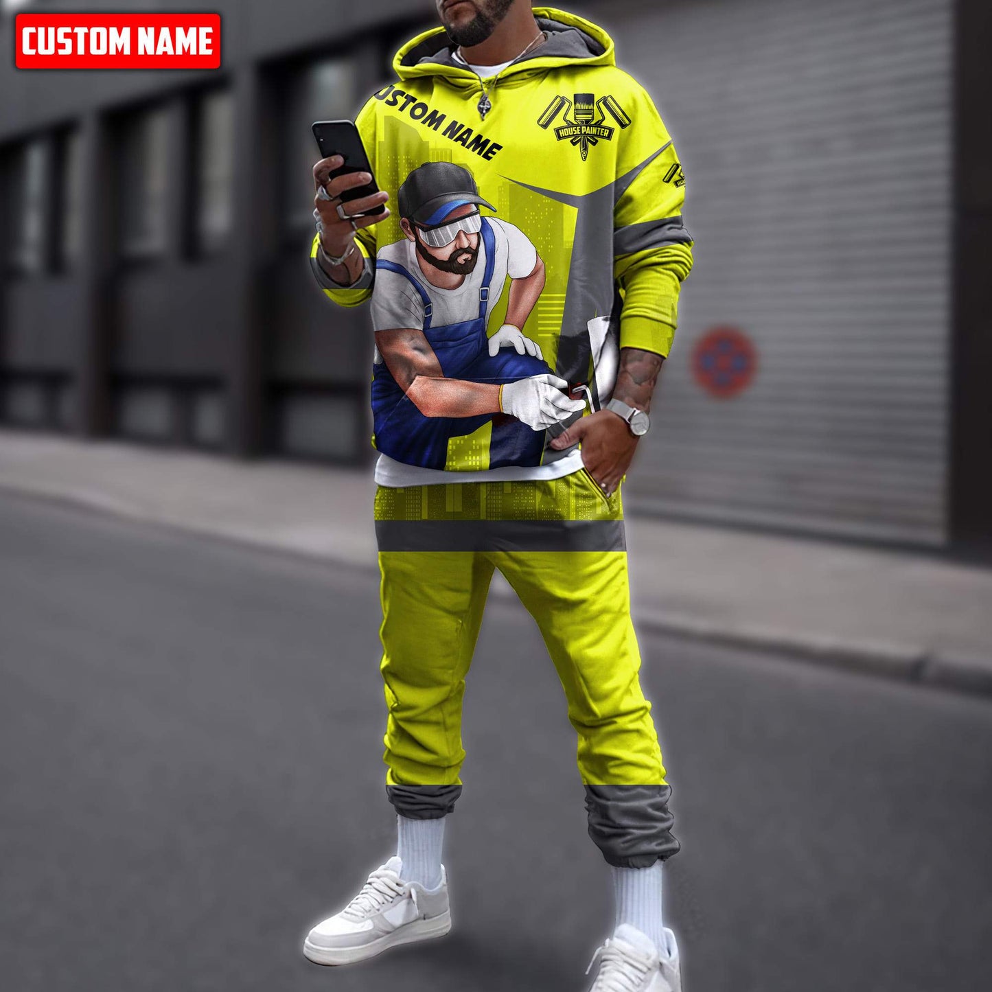 Tmarctee Customized Name House Painter 3D All Over Printed Combo Hoodie + Sweatpant HP23 MH28102102ND