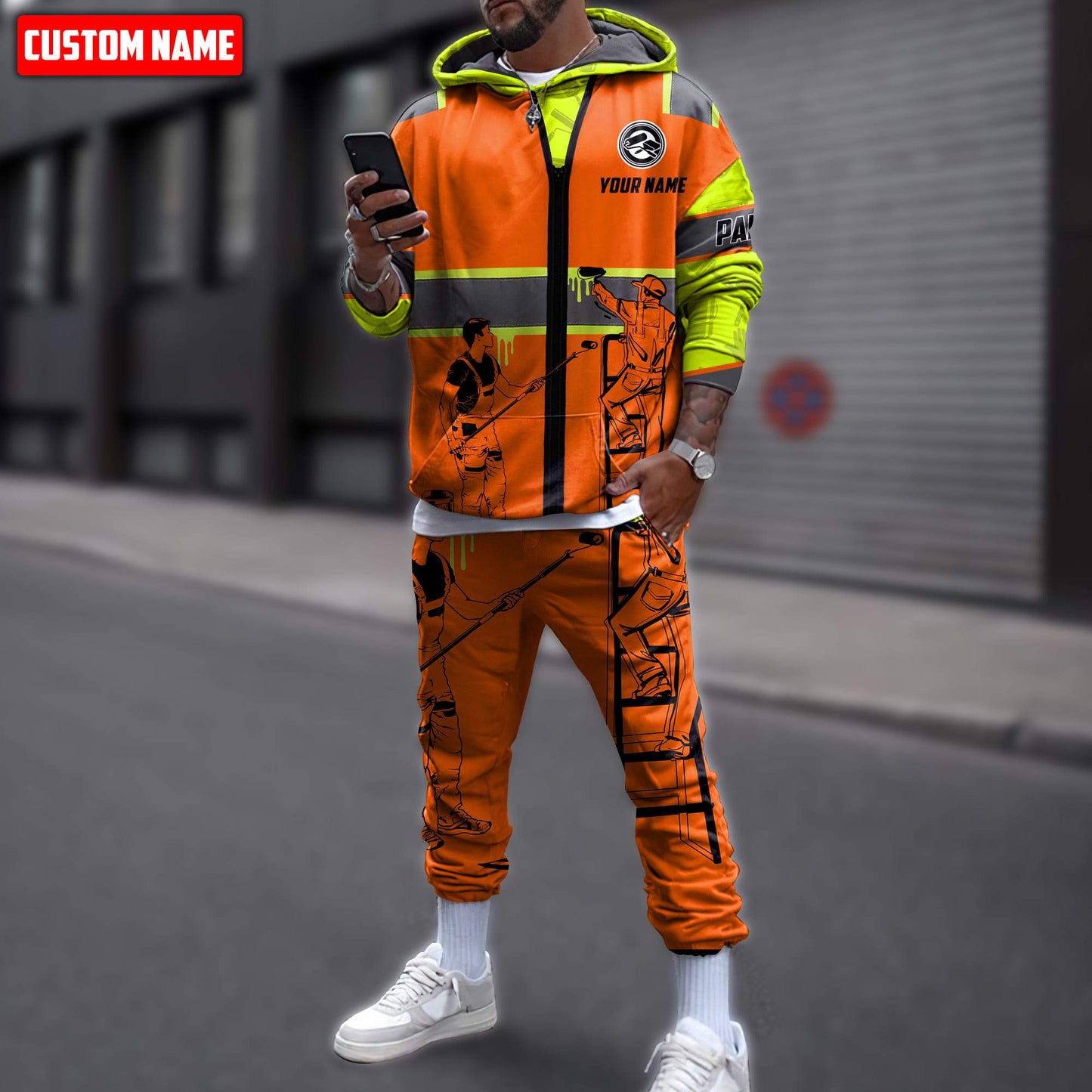 Tmarctee Customized Name House Painter 3D All Over Printed Combo Hoodie + Sweatpant HP25 NTN01112102