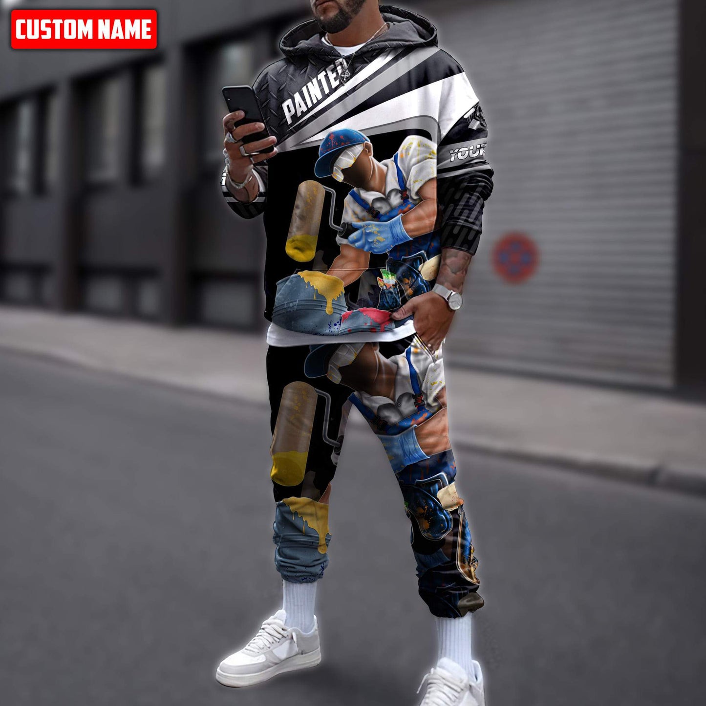 Tmarctee Customized Name House Painter 3D All Over Printed Combo Hoodie + Sweatpant HP30 SN10112105VH