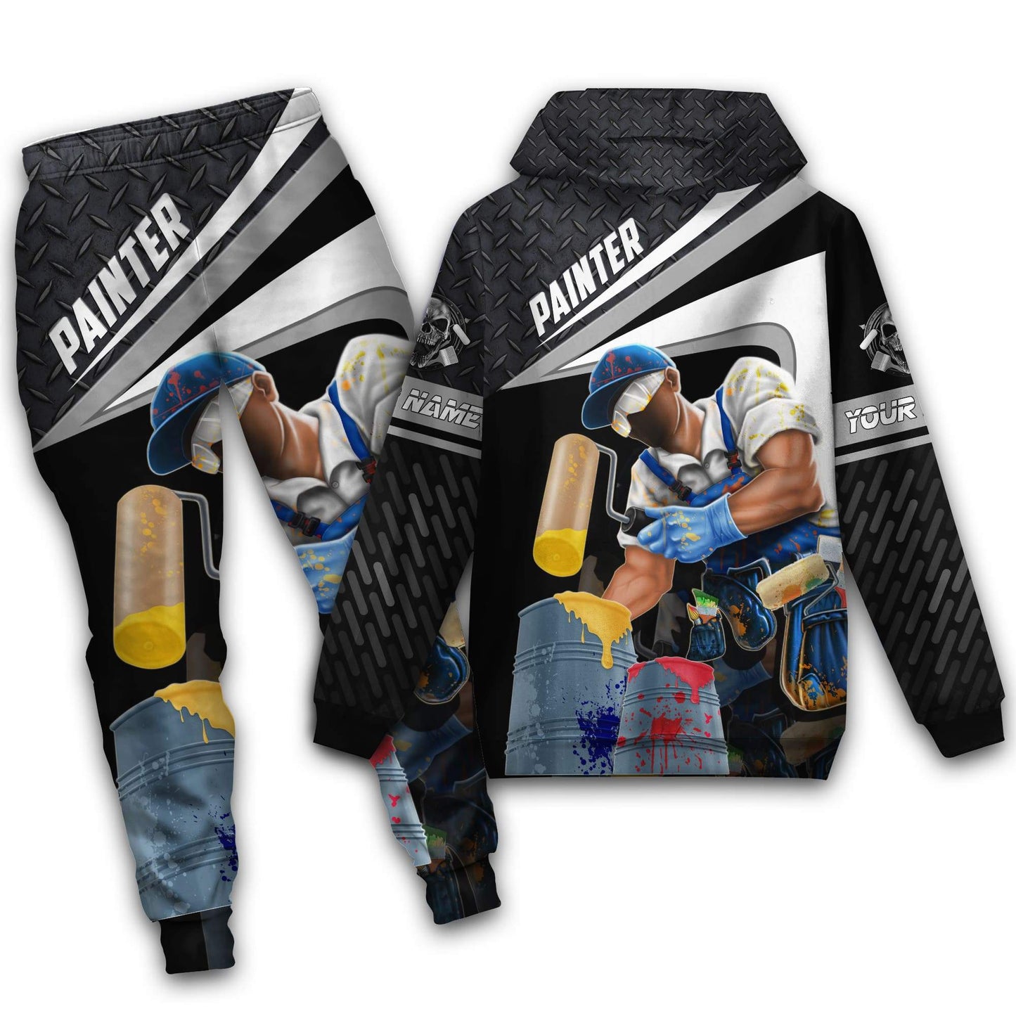 Tmarctee Customized Name House Painter 3D All Over Printed Combo Hoodie + Sweatpant HP30 SN10112105VH