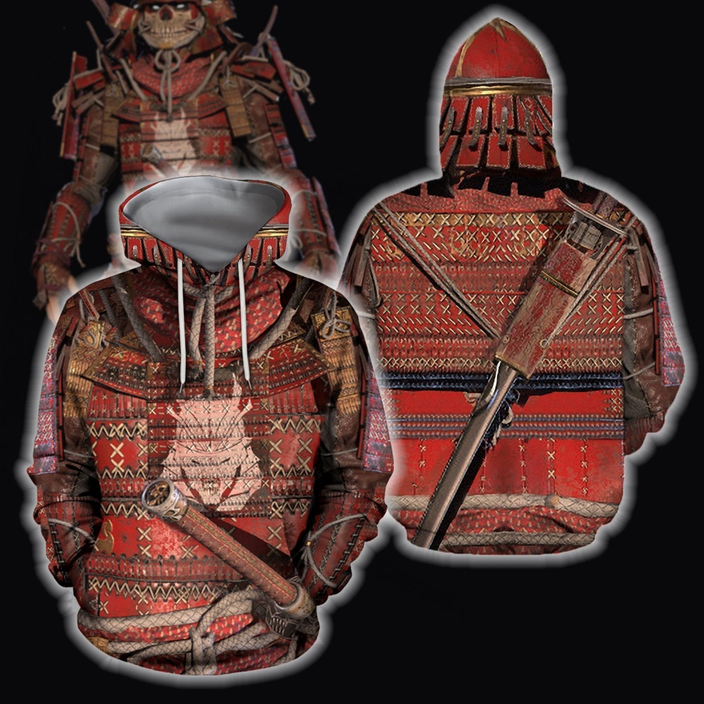 3D All Over Printed Samurai Hoodie - Amaze Style™-Apparel