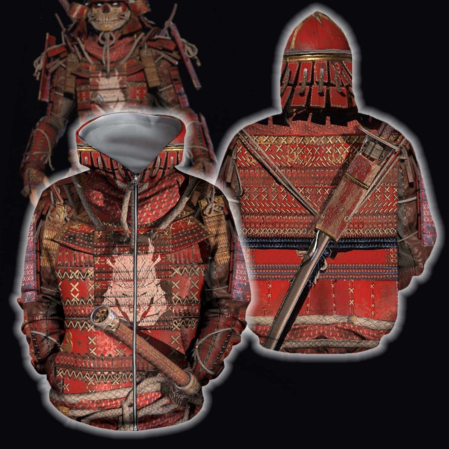 3D All Over Printed Samurai Hoodie - Amaze Style™-Apparel
