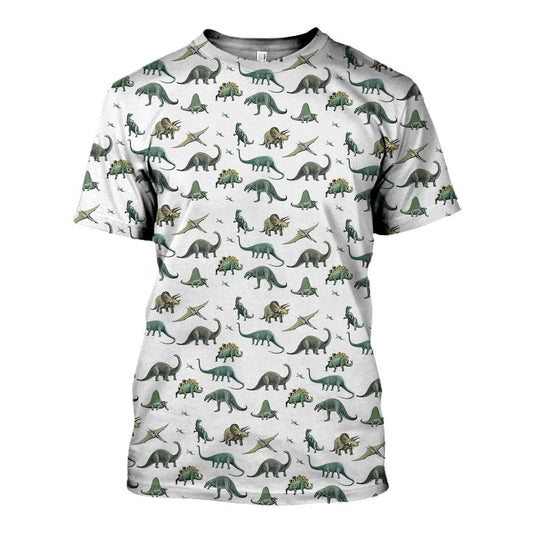 3D All Over Printed Dinosaur Montage Shirts and Shorts - Amaze Style™-3D All Over Printed Clothes
