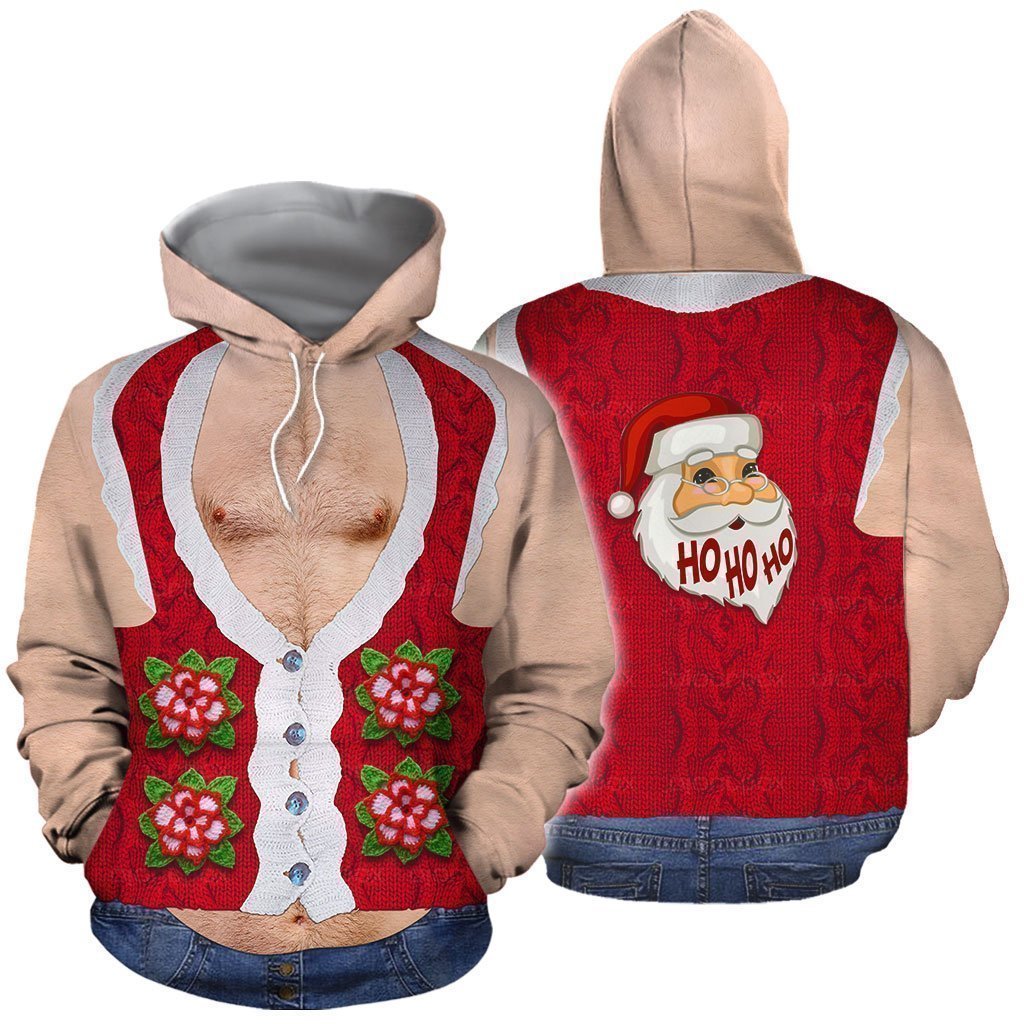3D All Over Printed Real Men's Hairy Ugly Christmas Shirts and Shorts - Amaze Style™-Apparel