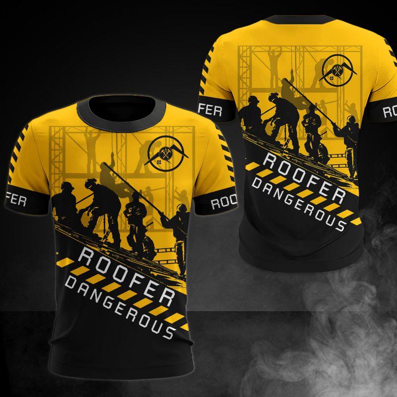 The Roofer Man Green 3D All Over Printed Shirts For Men