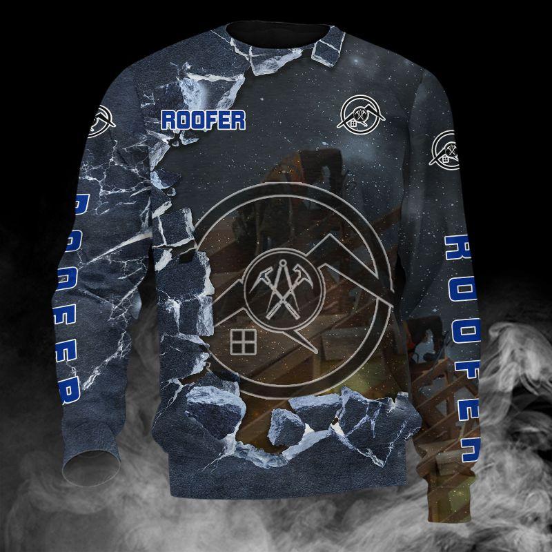 The Roofer Man Green 3D All Over Printed Shirts For Men