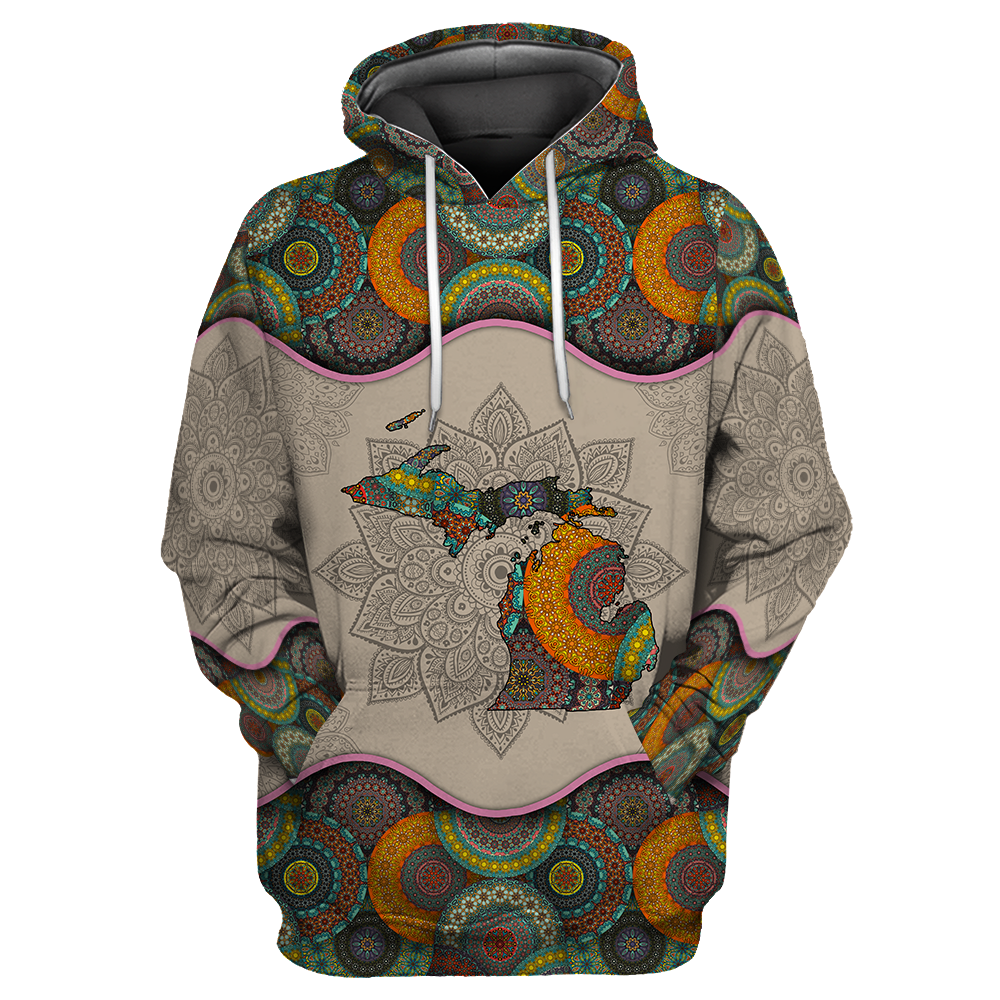 Awesome Vintage Mandala Michigan 3D All Over Printed Shirts Hoodie JJ27052002 - Amaze Style™-Apparel
