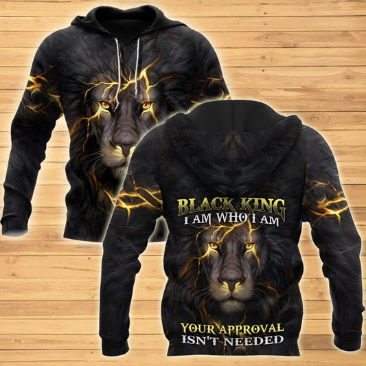 Black King-I Am Who I Am Christian Cross 3D All Over Printed Shirts For Men and Women Pi11062002