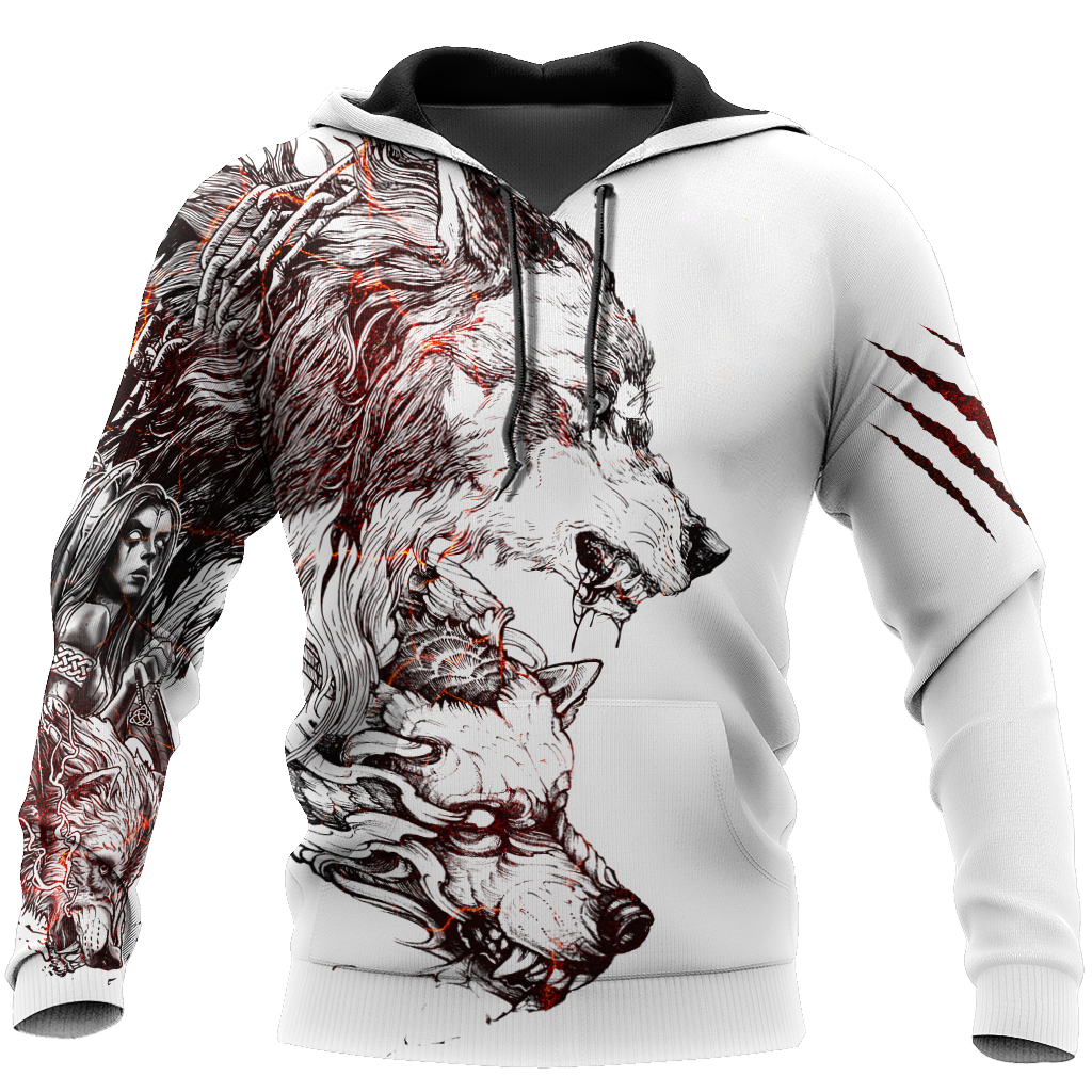 Tattoo Wolf Hoodie T Shirt For Men and Women HAC290502-NM
