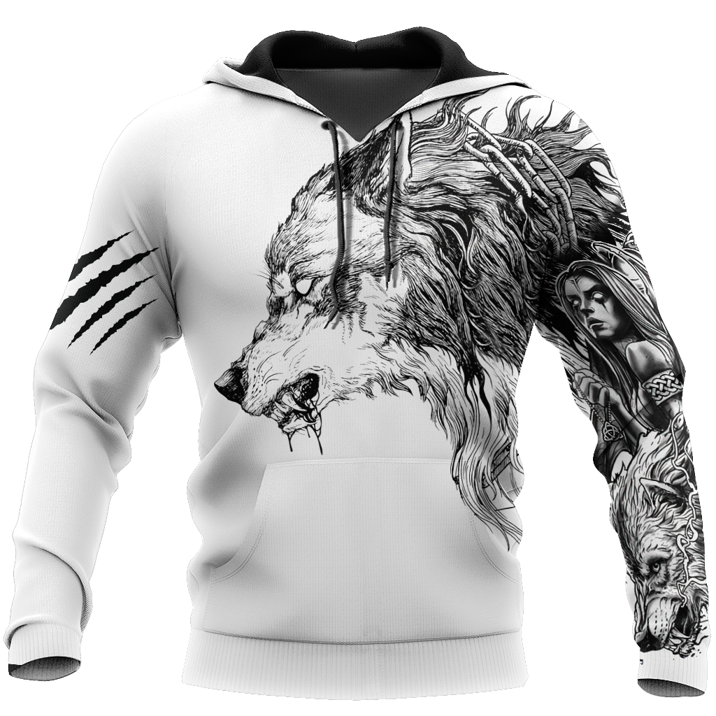 Tattoo Wolf Hoodie T Shirt For Men and Women HAC290501-NM