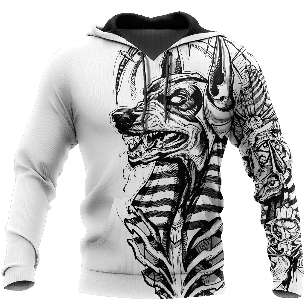3D Ancient Egypt Anubis Tattoo Over Printed Shirt for Men and Women