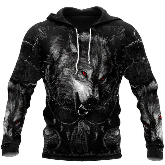 Wolf I Am Not A Sheep Over Printed Unisex Hoodie ML