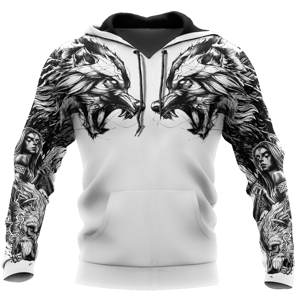 Tattoo Wolf Hoodie T Shirt For Men and Women HAC300502-NM-Apparel-NM-Hoodie-S-Vibe Cosy™