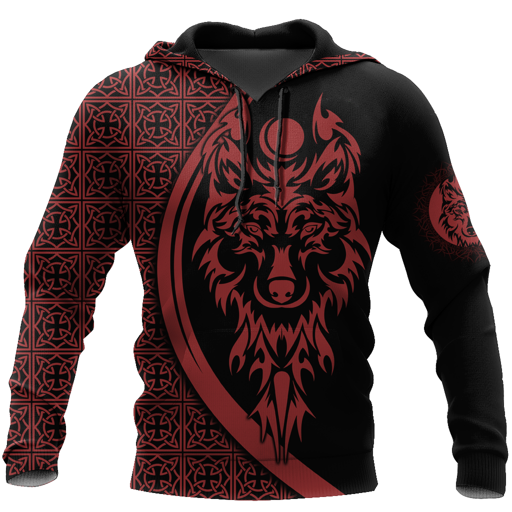 Tattoo Wolf Hoodie T Shirt For Men and Women HAC080606-NM-Apparel-NM-Hoodie-S-Vibe Cosy™