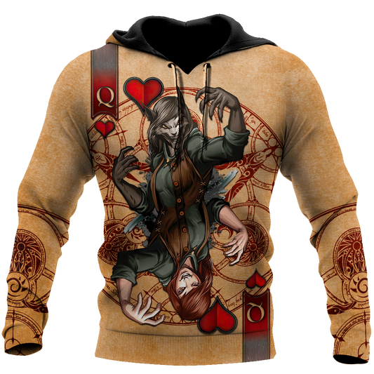 Wolf Poker All Over Printed Unisex Deluxe Hoodie ML