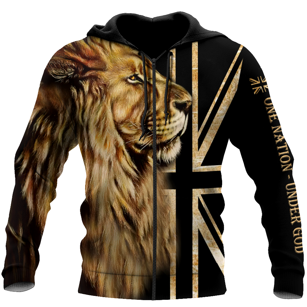 3D England One Nation Under God Over Printed Shirt for Men and Women