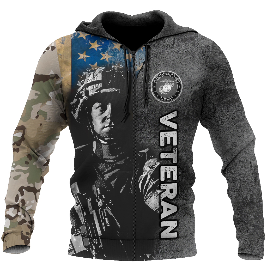 All Over Printed U.S Marine Corps Veteran Hoodie HHT31082003-MEI