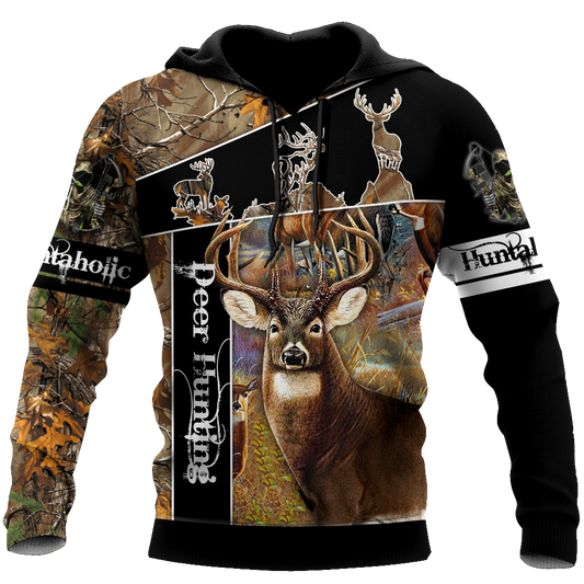 Version 2 Huntaholic - Deer Hunting 3D All Over Printed Shirts For Men And Woman