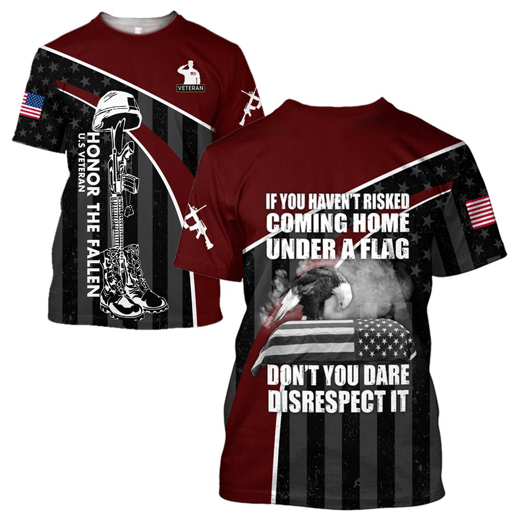 Veteran Honor the fallen Coming Home under a Flag 3D shirts for men and women