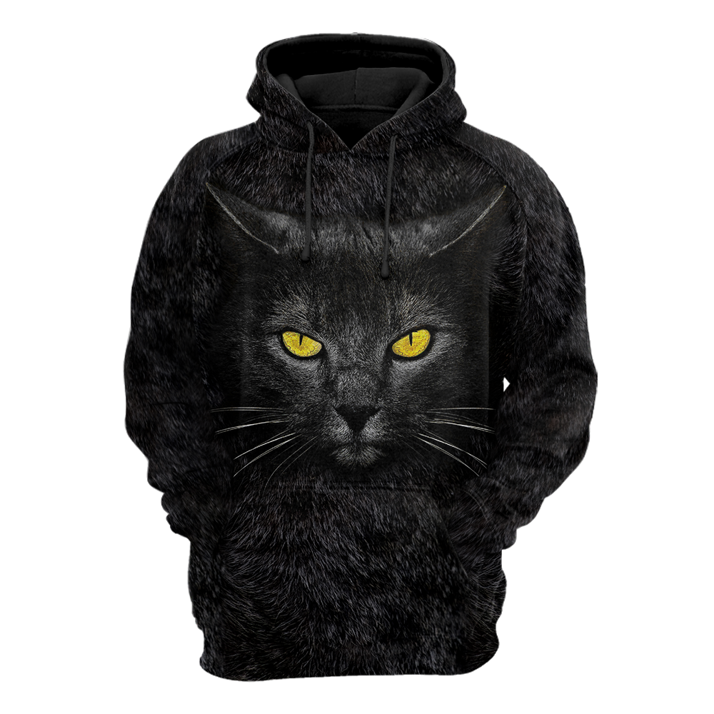 Black Cat face hair premium hoodie sweatshirt cover