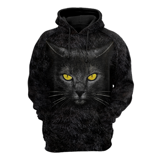 Black Cat face hair premium hoodie sweatshirt cover