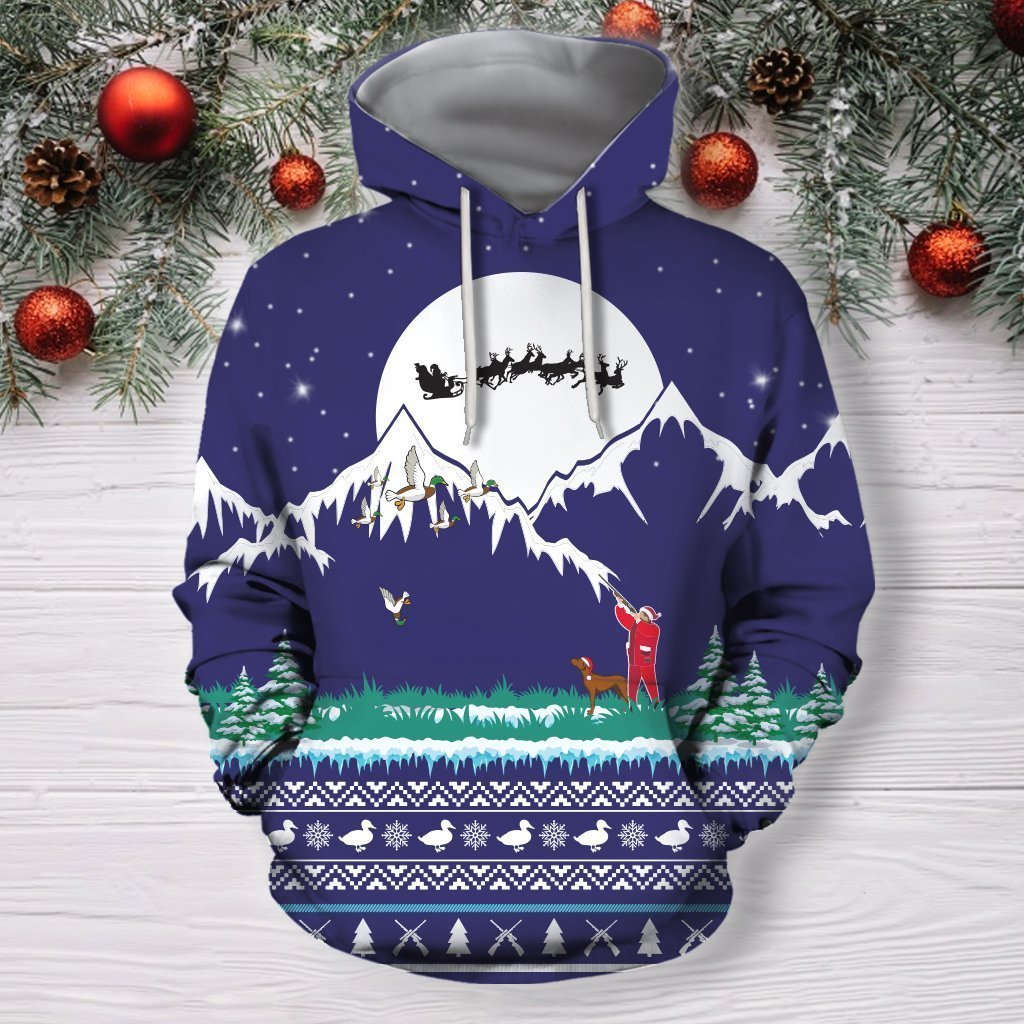 3D All Over Print Hunting Duck Christmas Hoodie - Amaze Style™-Apparel