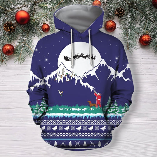 3D All Over Print Hunting Duck Christmas Hoodie - Amaze Style™-Apparel
