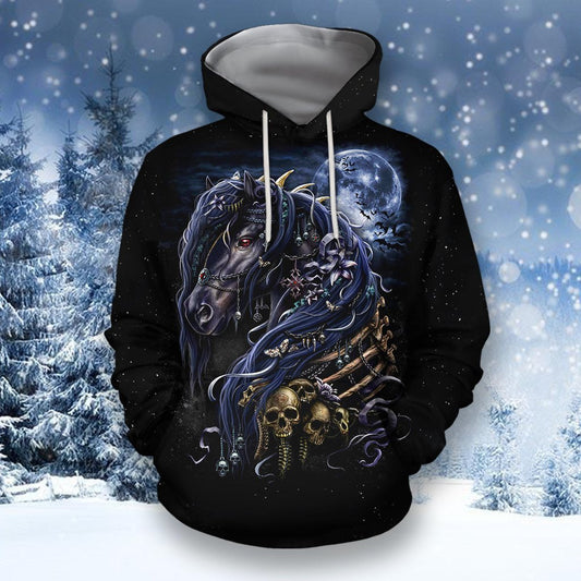 3D All Over Printed Black Horse - Amaze Style™-Apparel