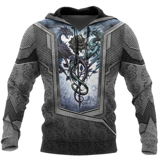 3D Tattoo and Dungeon Dragon Hoodie HAC020114-Apparel-NM-Hoodie-S-Vibe Cosy™